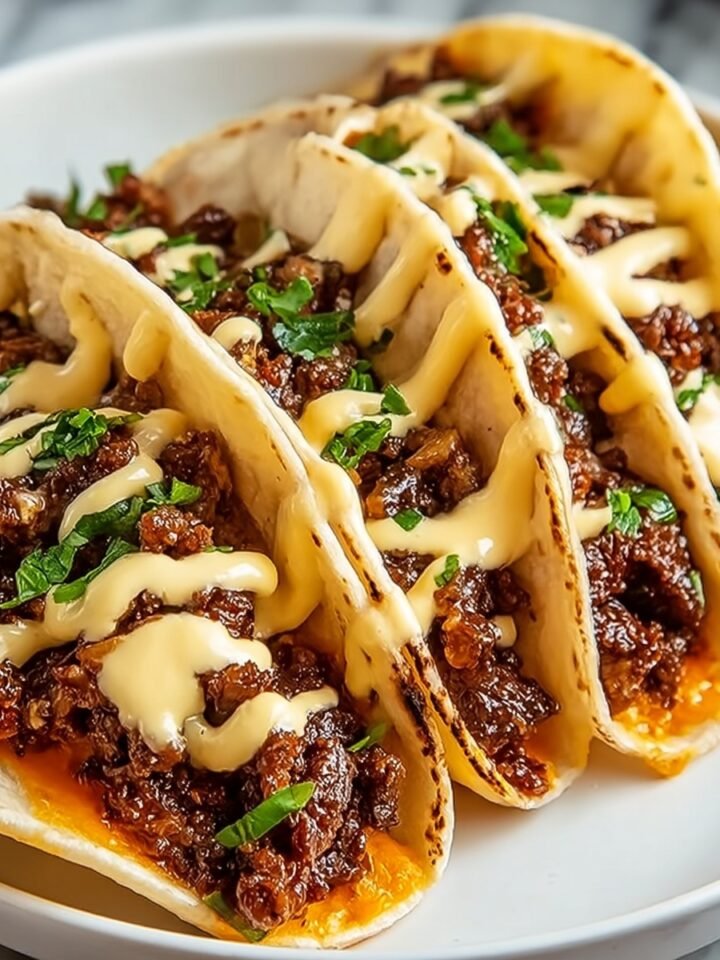 Garlic Butter Honey BBQ Beef Tacos Recipe